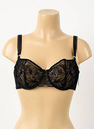 Sutien efect material satinat sutien cupe întregi cu decolteu înalt negru AUBADE femme