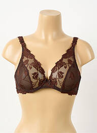 Sutien efect material satinat sutien cupe întregi cu decolteu înalt maro AUBADE femme
