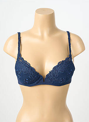 Sutien efect material satinat top sutien push-up albastru SIMONE PERELE femeie