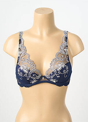 Sutien efect material satinat top sutien modelat albastru LISE CHARMEL femeie