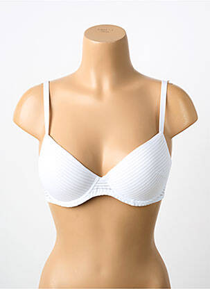Sutien efect material satinat sutien cupe întregi cu decolteu înalt bej ANTIGEL femeie