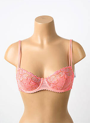 Sutien efect material satinat sutien balconet cu decolteu înalt roz MARIE JO femeie