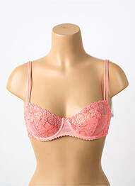 Sutien efect material satinat sutien balconet cu decolteu înalt roz MARIE JO femme