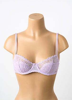 Sutien efect material satinat sutien balconet cu decolteu înalt violet MARIE JO femeie