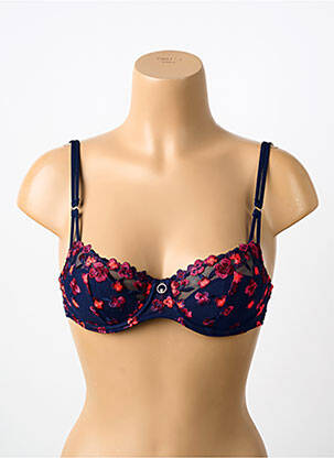 Sutien efect material satinat sutien balconet cu decolteu înalt albastru MARIE JO femeie