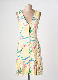 Rochie scurtă croială evazată fără mâneci galben ADORE femme