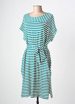 Rochie midi imprimeu fantezie mâneci scurte verde KING LOUIE femeie