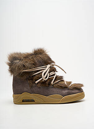 Botine/ghete nubuc toc de 4 la 6 cm gri SERAFINI femeie