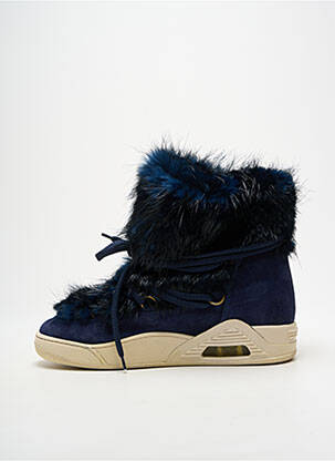 Botine/ghete nubuc toc de 4 la 6 cm albastru SERAFINI femeie
