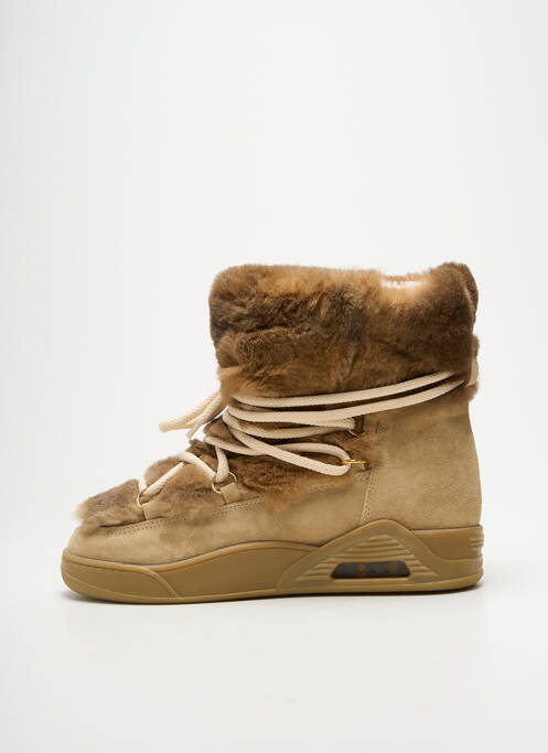 Botine/ghete vârf rotund toc plat până la 3 cm bej SERAFINI femme