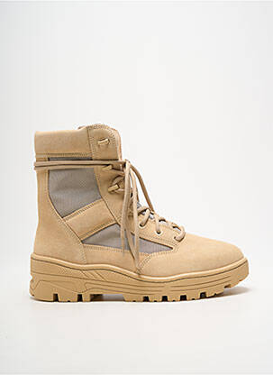 Botine/ghete vârf rotund toc de 4 la 6 cm bej SEASON 4 femeie