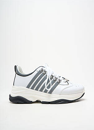 Adidași vârf rotund toc de 4 la 6 cm alb DSQUARED2 femeie