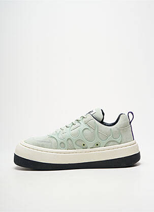 Adidași nubuc toc de 4 la 6 cm verde EYTYS femeie