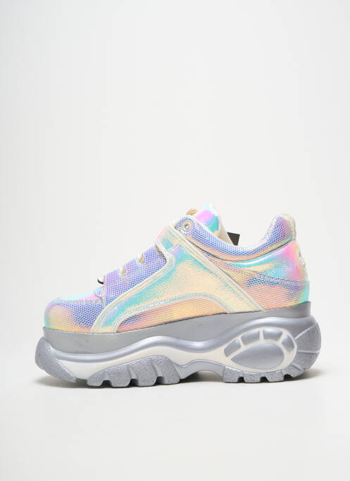 Adidași țesătură satinată toc de 4 la 6 cm argintiu BUFFALO femme