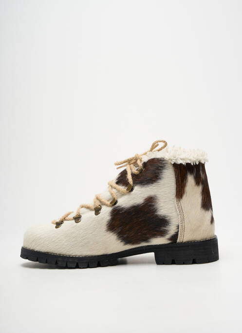 Botine/ghete umplută toc plat până la 3 cm bej SWAMP femme