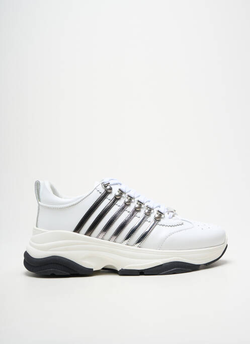 Adidași vârf rotund toc de 4 la 6 cm alb DSQUARED2 femme