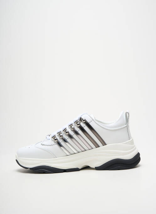 Adidași vârf rotund toc de 4 la 6 cm alb DSQUARED2 femme