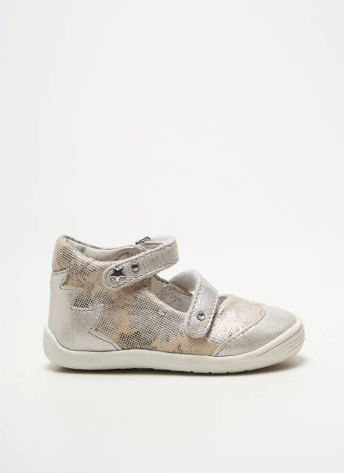 Balerine imprimare vârf rotund argintiu NOËL fille