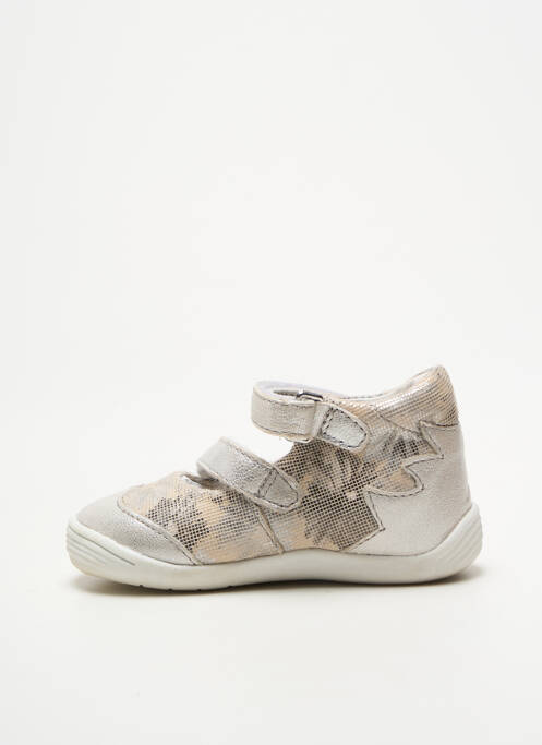 Balerine imprimare vârf rotund argintiu NOËL fille