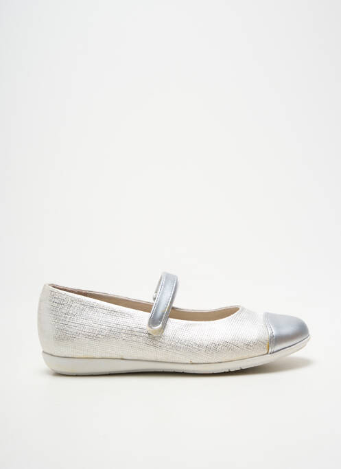 Balerine țesătură satinată vârf rotund argintiu GARVALIN fille