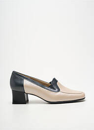 Mocasini țesătură satinată toc de 4 la 6 cm bej OMBELLE femme