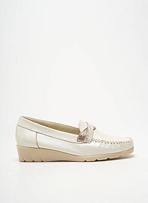 Mocasini material neted toc plat până la 3 cm bej PEDI GIRL femeie