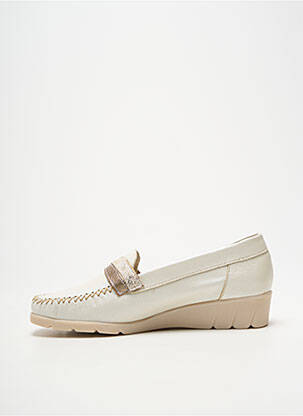 Mocasini material neted toc plat până la 3 cm bej PEDI GIRL femeie
