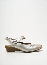 Sandale/pantofi decupați țesătură satinată toc de 4 la 6 cm bej PEDI GIRL femme