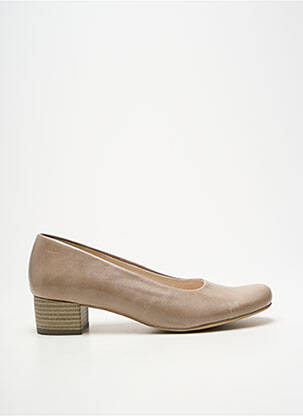 Pantofi cu toc toc pătrat toc plat până la 3 cm bej PEDI GIRL femeie