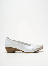 Balerine țesătură satinată toc de 4 la 6 cm alb PEDI GIRL femme