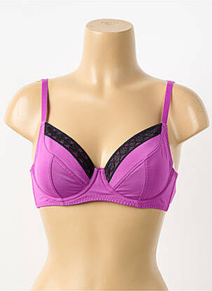 Sutien efect material satinat sutien cupe întregi cu decolteu înalt violet KOLLE SERRE femeie