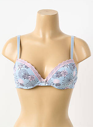 Sutien efect material satinat top sutien push-up albastru SASSA femeie