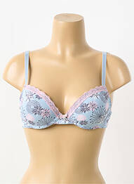 Sutien efect material satinat top sutien push-up albastru SASSA femme