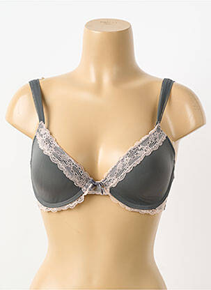 Sutien efect material satinat top sutien modelat gri KOLLE SERRE femeie