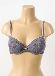 Sutien efect material satinat top sutien push-up gri SASSA femme