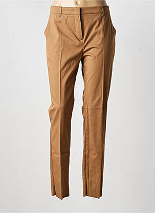 Pantalon slim țesătură poplin mărime normală maro MAX MARA femeie