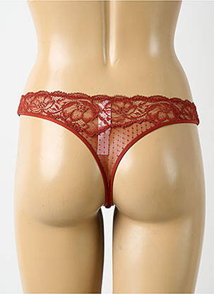 Tanga efect material satinat maro AUBADE femeie