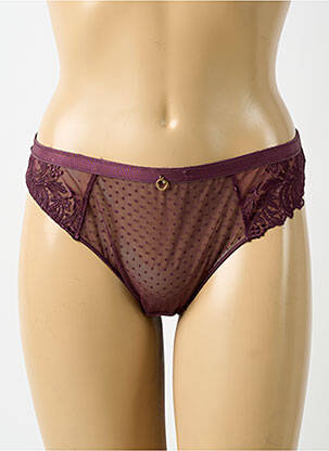 Tanga efect material satinat violet AUBADE femeie
