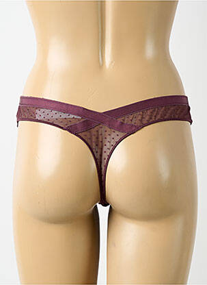 Tanga efect material satinat violet AUBADE femeie