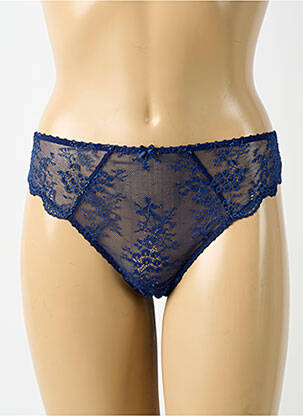 Tanga efect material satinat albastru AUBADE femeie