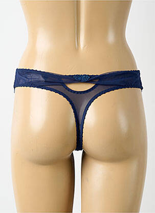 Tanga efect material satinat albastru AUBADE femeie