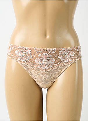 Tanga efect material satinat roz AUBADE femeie
