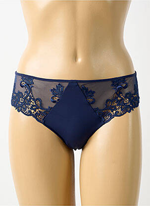 Chilot efect material satinat albastru închis SIMONE PERELE femme