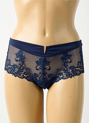 Shorty efect material satinat albastru închis SIMONE PERELE femme
