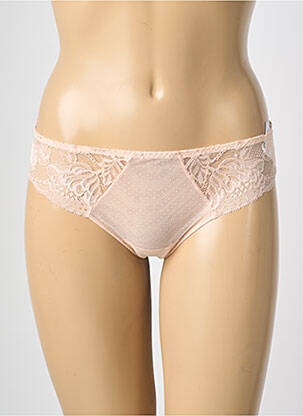 Tanga efect material satinat bej SIMONE PERELE femeie
