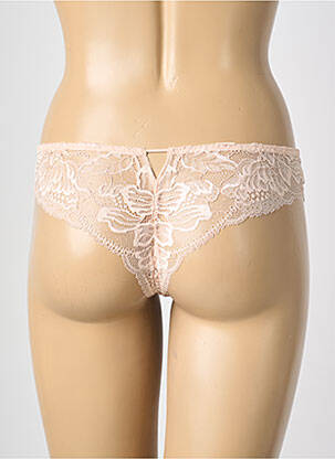 Tanga efect material satinat bej SIMONE PERELE femeie