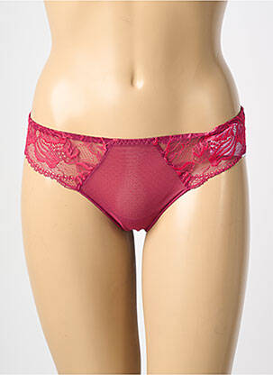 Tanga efect material satinat roșu SIMONE PERELE femeie