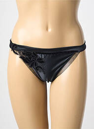 Tanga efect material satinat negru SIMONE PERELE femme