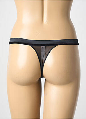 Tanga efect material satinat negru SIMONE PERELE femeie