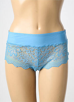 Shorty efect material satinat albastru SIMONE PERELE femeie